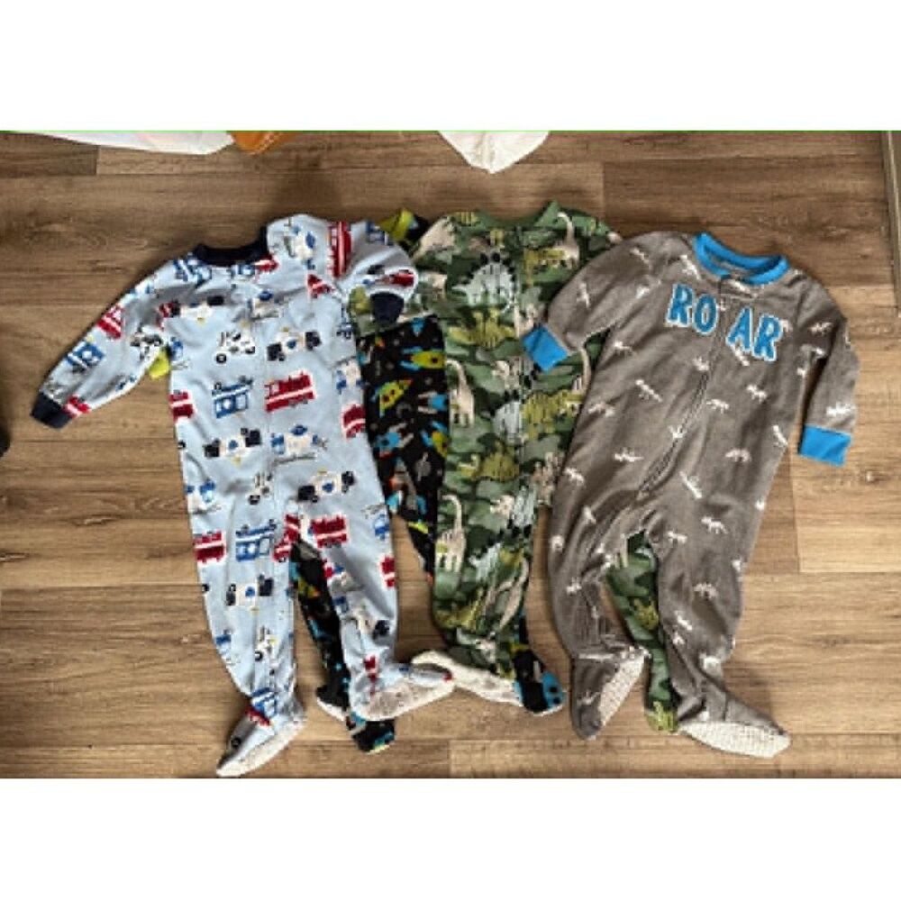 Carter’s Boys 18M Footed Pajamas Bundle 4-Pack Dinosaurs Trucks Space